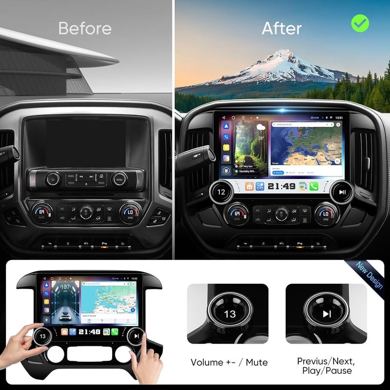 VIEREX 13.3 Inch Android Car Radio for Chevrolet Silverado/GMC Sierra - Image 2