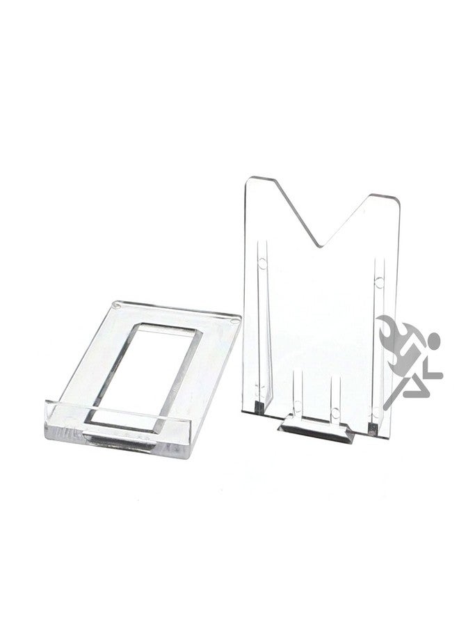 OnFireGuy 5-Pack 2" Two Part Adjustable Clear Acrylic Plastic Display Stand Easel for Mineral Fossil Slice Agate Slab Geode Seashell - Image 3