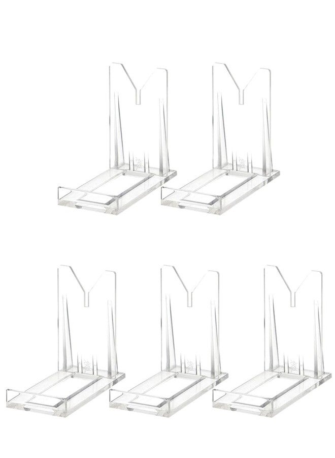 OnFireGuy 5-Pack 2" Two Part Adjustable Clear Acrylic Plastic Display Stand Easel for Mineral Fossil Slice Agate Slab Geode Seashell - Image 1