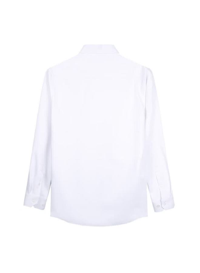 Tries Men's Fleece-lined Shirt 3a Antibacterial Autumn Winter Solid Color Logo Warm Long Sleeve Business Casual Shirt For Men - Image 2