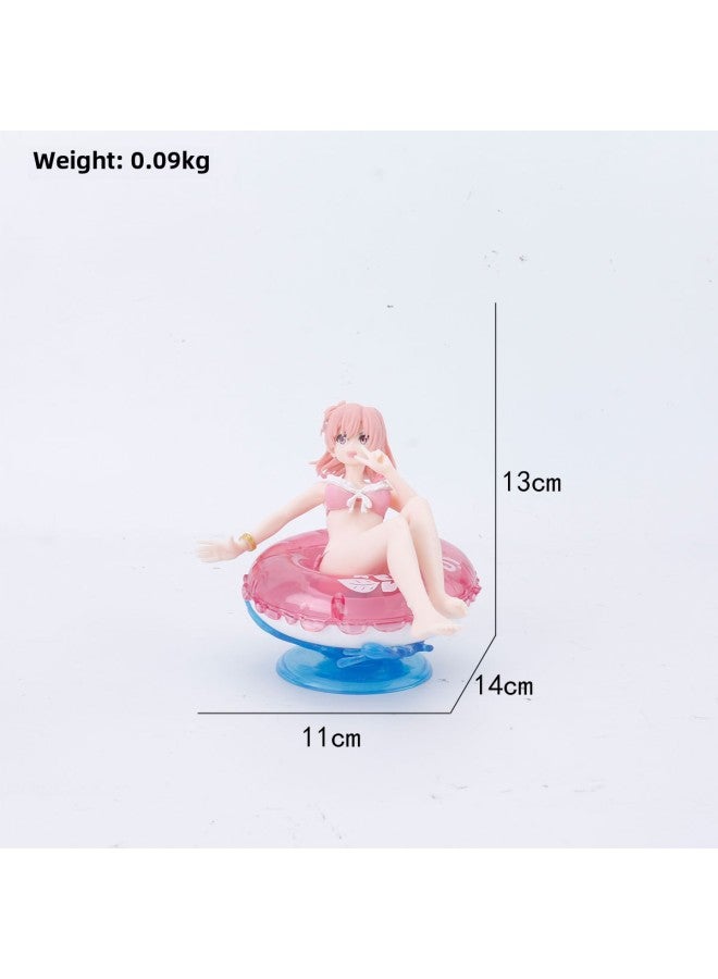 Two-dimensional Anime Nakano Beautiful Girl Dressing Figure Irena Cat Eating Fish Ania Hand-made Model Ornaments-Color:The Swimming Ring Is Coated By Bituan - Bagged  - Image 1