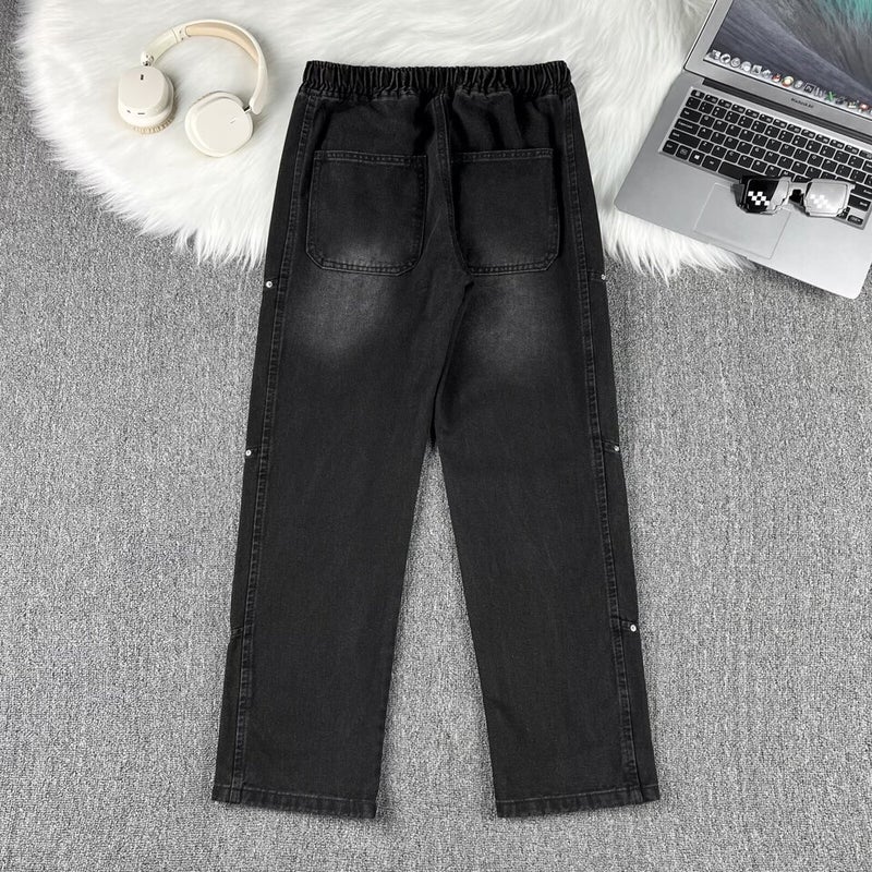 Unisex Classic Denim Jeans Loose Fit Daily Outdoor Wear - Image 5