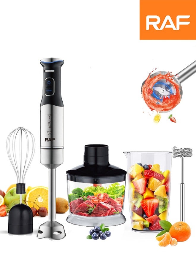 آر إيه أف خلاط يدوي محمول باليد ، خلاط يدوي متعدد الأغراض 5 في 1 ، خلاط عصا سرعة قابل للتعديل مع وضع توربو ، كوب 600 مل ، مفرمة 500 مل ، خفقت البيض ، مزبد الحليب ، ر. 366 - Image 1