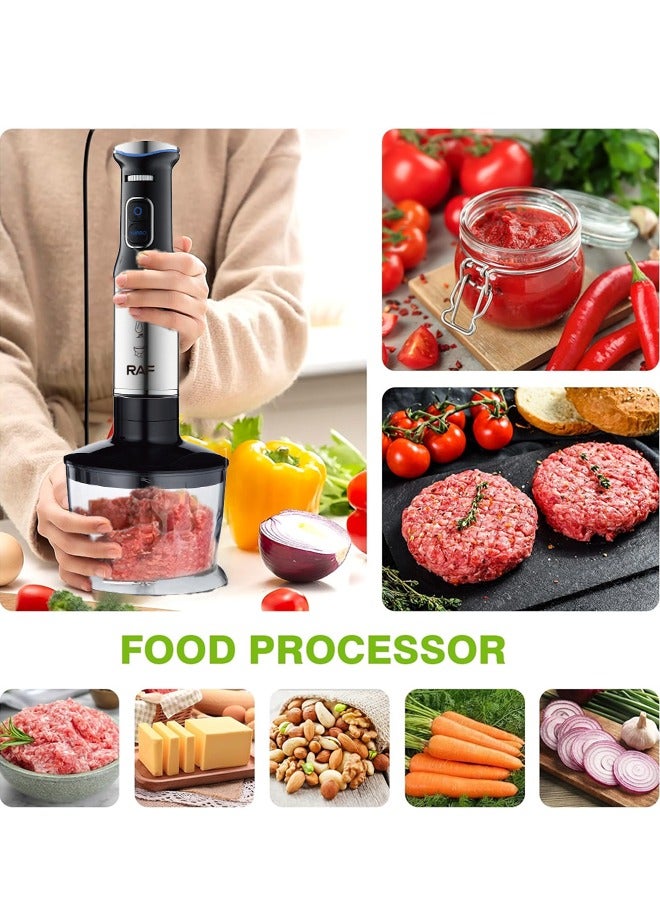 آر إيه أف خلاط يدوي محمول باليد ، خلاط يدوي متعدد الأغراض 5 في 1 ، خلاط عصا سرعة قابل للتعديل مع وضع توربو ، كوب 600 مل ، مفرمة 500 مل ، خفقت البيض ، مزبد الحليب ، ر. 366 - Image 4