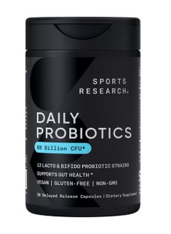 Sports Research Daily Probiotic 60 Billion CFU For Gut Health And Digestive Support 30 Vegetarian Capsules