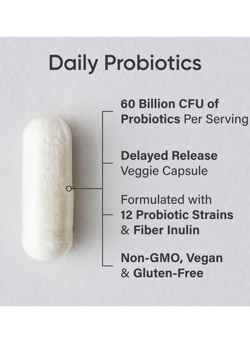SPORTS RESEARCH - Sports Research Daily Probiotic 60 Billion CFU For Gut Health And Digestive Support 30 Vegetarian Capsules - Image 1