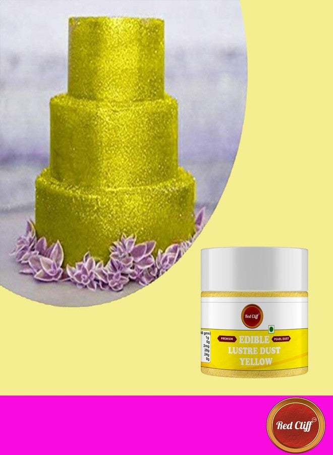 RED CLIFF Premium Edible Lustre Dust | Yellow | Pearl Dust Ideal for Cake Icing Decoration & Garnishing | (Yellow Lustre Dust | 9g |) - Image 2