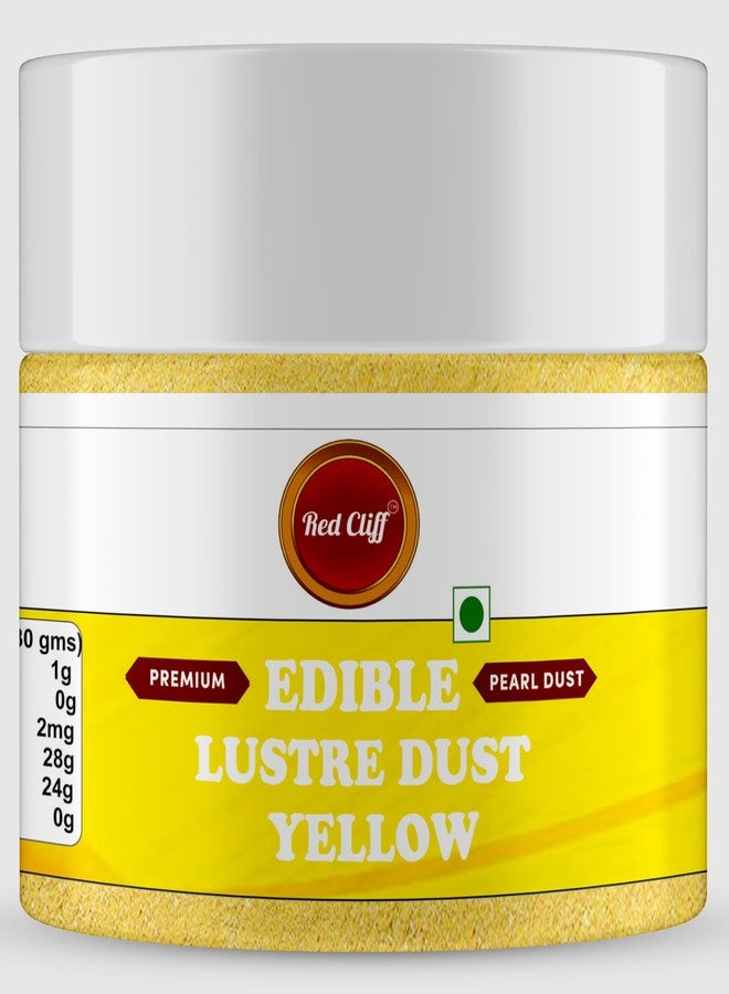 RED CLIFF Premium Edible Lustre Dust | Yellow | Pearl Dust Ideal for Cake Icing Decoration & Garnishing | (Yellow Lustre Dust | 9g |) - Image 1