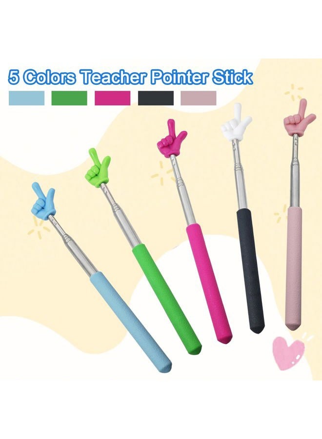 Trsewmi 5PCS Pointer Stick For Classroom – Multipurpose Teacher Pointer Stick, Extendable Classroom Pointer And Finger Pointer Stick, Engaging Colors – Classroom Essentials For Effective Presentations - Image 3