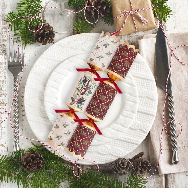 RSW 8 Premium Burgundy Joy 12.5-Inch Christmas Crackers – Holiday Party Favors, Festive Fun, and Seasonal Decor for Kids and Family, Christmas Celebration Essentials - Image 4