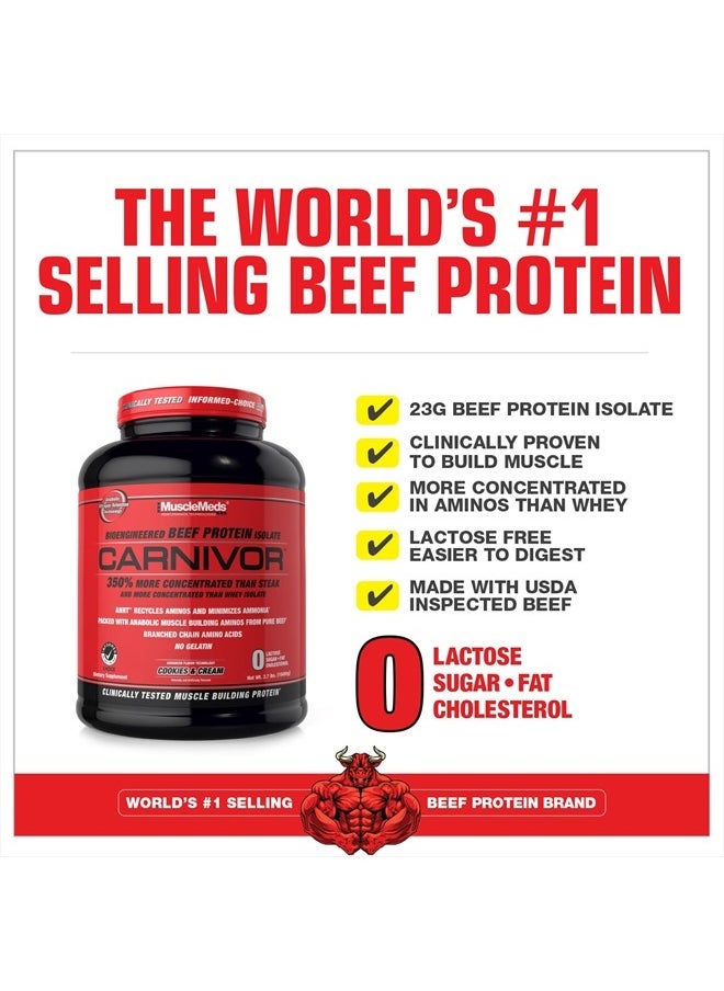 MUSCLEMEDS Carnivor Hydrolyzed Beef Protein Isolate, 28 Servings, Cookies & Cream,1.85lbs  - Image 3