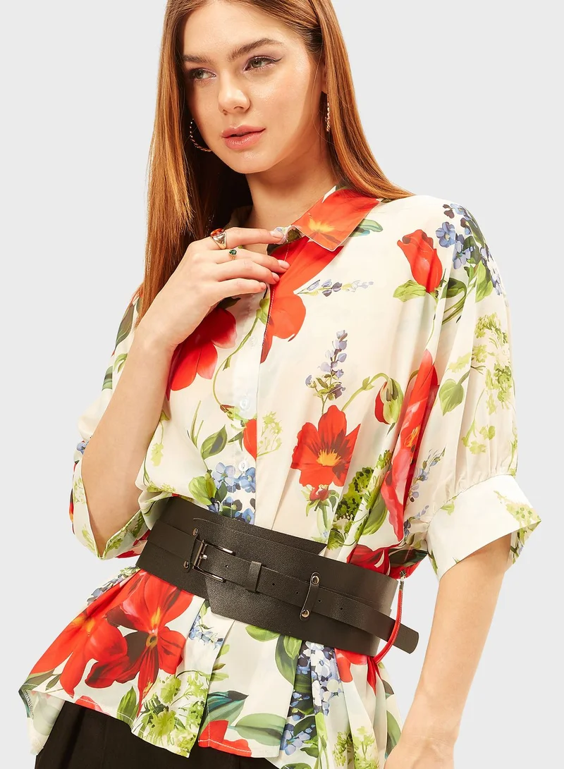 2Xtremz Floral Printed Tunic Top