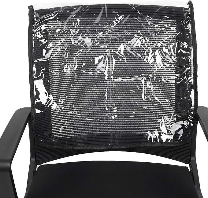 CHAIR BACK COVER BARBER BEAUTY SALON CHAIR PROTECTIVE COVER ROUND PREVENTS DAMAGE TO SPA SALON UPHOLSTERY FROM CHEMICALS AND WEAR FITS MOST SALON CHAIRS CLEAR