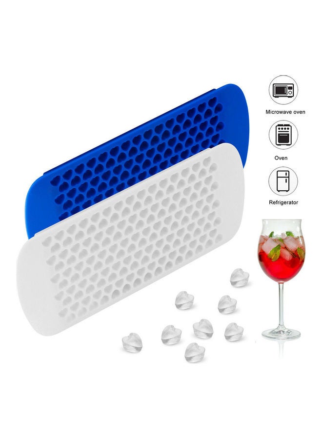 NIBEMINENT 160-Grids Silicone Heart Ice Mold Tray Blue 23.8x12.1cm - Image 2