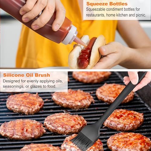 grilljoy مجموعة أدوات الشواء الاحترافية من جريل جوي مع مكبس البرجر - ملعقة شواء سميكة إضافية، مقلّب، مقلّب - مجموعة أدوات الشواء المسطحة 38 قطعة للشواء في الهواء الطلق، تبيانيكي، التخييم والطهي - Image 5