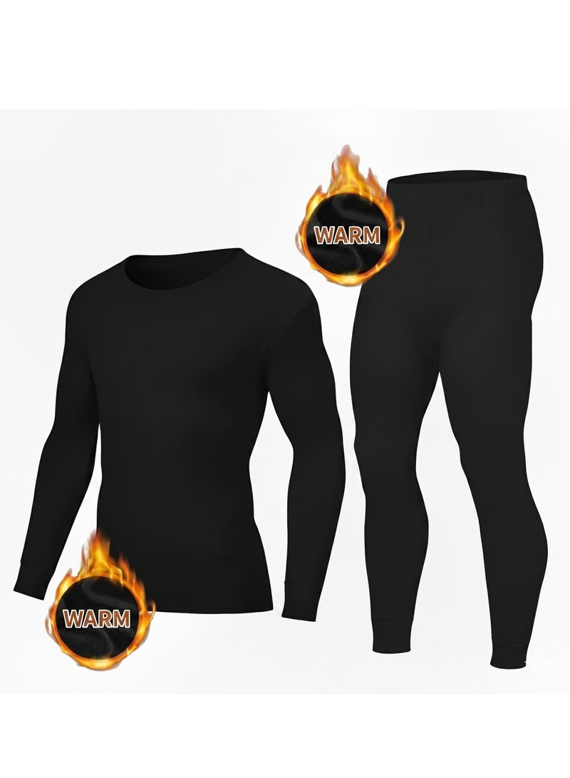 ميسري طقم تدفئه رجالي مبطن - اسود - Image 1