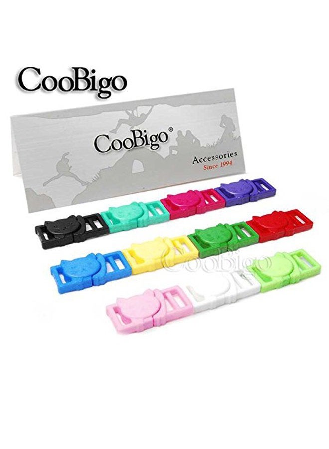 CooBigo 25pcs 3/8" (11mm) Cat-Head Plastic Safty Breakaway Buckles for Bra Cat Dog Collar Paracord FLC124(Mix-s), Assorted, 3/8" (11mm) - Image 3