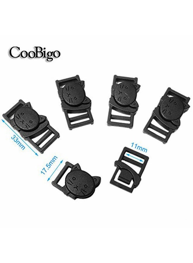 CooBigo 25pcs 3/8" (11mm) Cat-Head Plastic Safty Breakaway Buckles for Bra Cat Dog Collar Paracord FLC124(Mix-s), Assorted, 3/8" (11mm) - Image 2