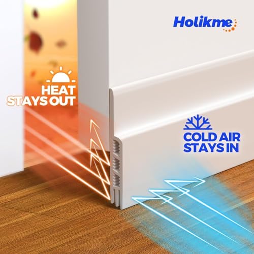 Holikme 2 Pack Door Draft Stopper Sheets, Rolls & Strips Under Door Draft Blocker Insulator Doors Sweep Weather Stripping Noise Stopper Strong Adhesive, White - Image 2