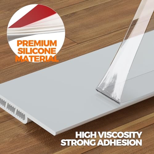Holikme 2 Pack Door Draft Stopper Sheets, Rolls & Strips Under Door Draft Blocker Insulator Doors Sweep Weather Stripping Noise Stopper Strong Adhesive, White - Image 3