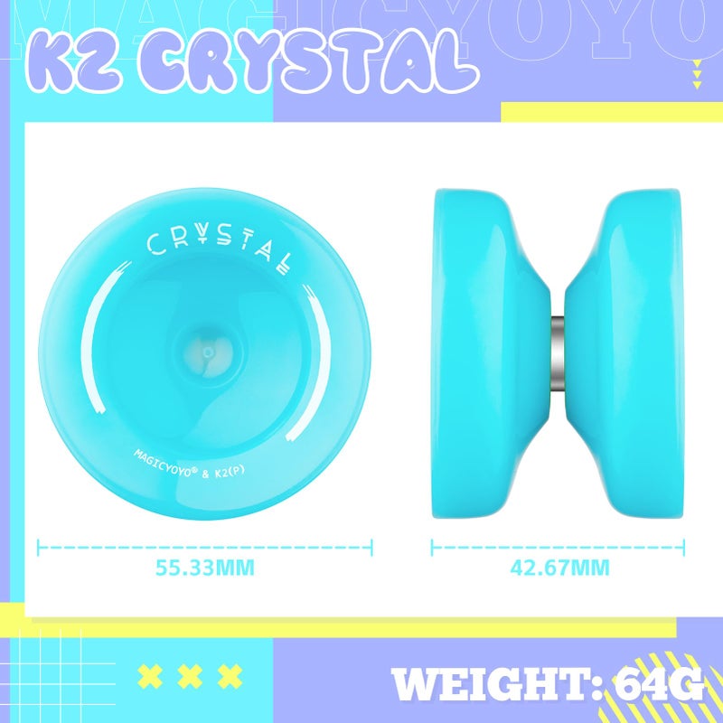 MAGICYOYO Responsive Yoyo for Beginners K2, Dual Purpose Yo Yo for Kids with Replacement Unresponsive Bearing for Intermediate + Bearing Remover + Yo-yo Case Bag + 12 Yoyo Strings (Blue) - Image 4