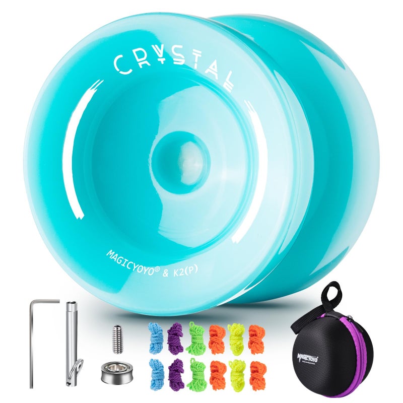 MAGICYOYO Responsive Yoyo for Beginners K2, Dual Purpose Yo Yo for Kids with Replacement Unresponsive Bearing for Intermediate + Bearing Remover + Yo-yo Case Bag + 12 Yoyo Strings (Blue) - Image 1