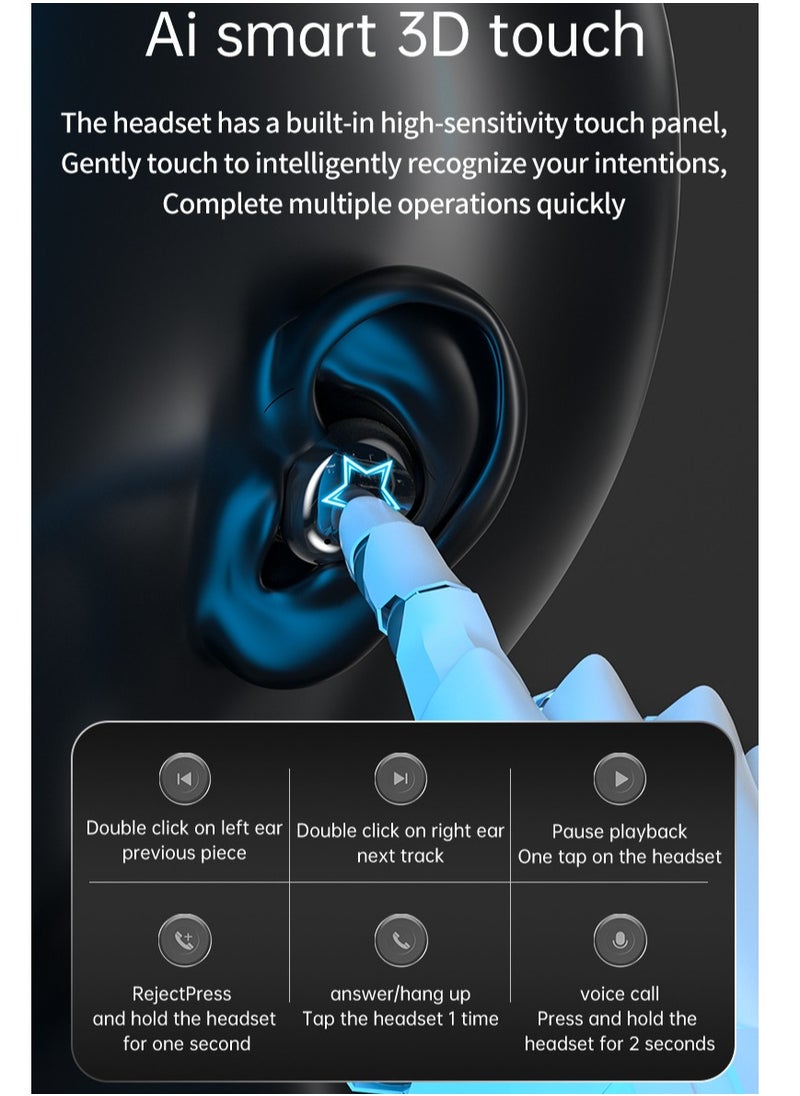 Generic - Wireless Bluetooth Headset TWS Noise Reduction Waterproof Headset Light Mini Bluetooth Earbar Black Headset - Image 1