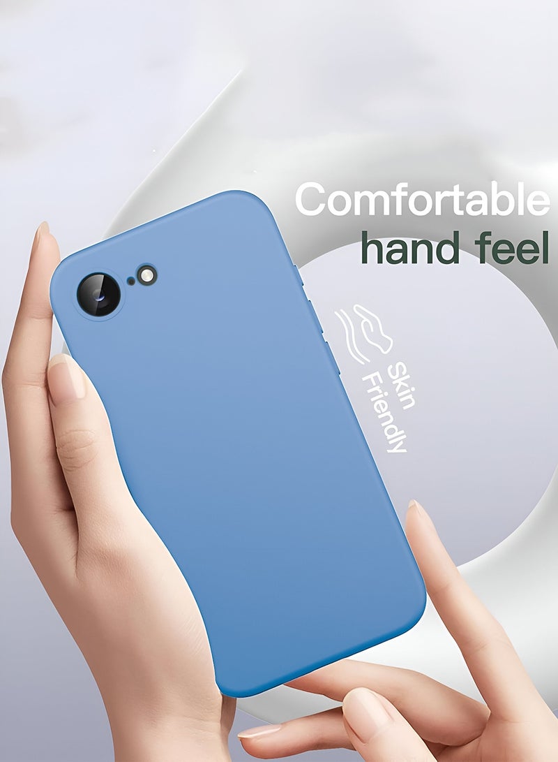 دبليو تيك غطاء غطاء جراب سيليكون سائل ناعم فاخر من ابل ايفون 16 اي 5 جي 2025 - أزرق سماوي - Image 2