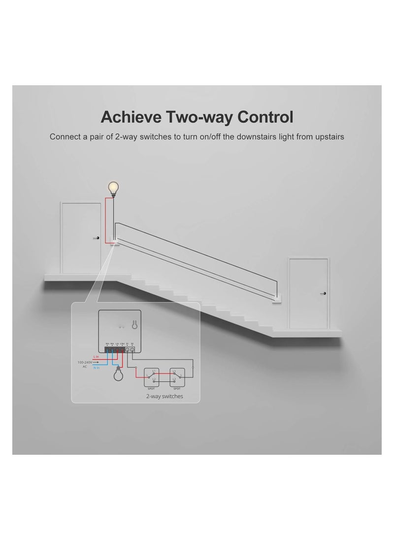 Generic Zigbee Mini Smart Light Switch(2 Way) Works With Alexa Smartthings Hub Google Home& Zbbridge Zigbee Hub Required Neutral Wire Required Zigbee 3.0 Protocol Smart Home White  - Image 5
