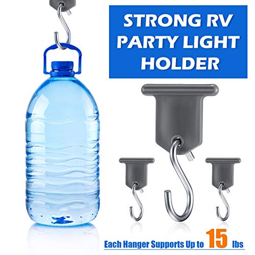 BBTO RV Awning Hooks for Lights Camping Awning Accessory Hangers Plastic Metal S Shaped Gray Hooks Set Camper Light Support Hanger for Camping Tent Indoor Outdoor Decor (14 Pieces) - Image 4