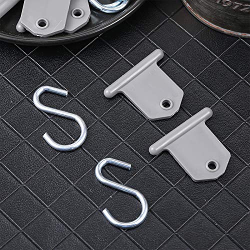 BBTO RV Awning Hooks for Lights Camping Awning Accessory Hangers Plastic Metal S Shaped Gray Hooks Set Camper Light Support Hanger for Camping Tent Indoor Outdoor Decor (14 Pieces) - Image 5