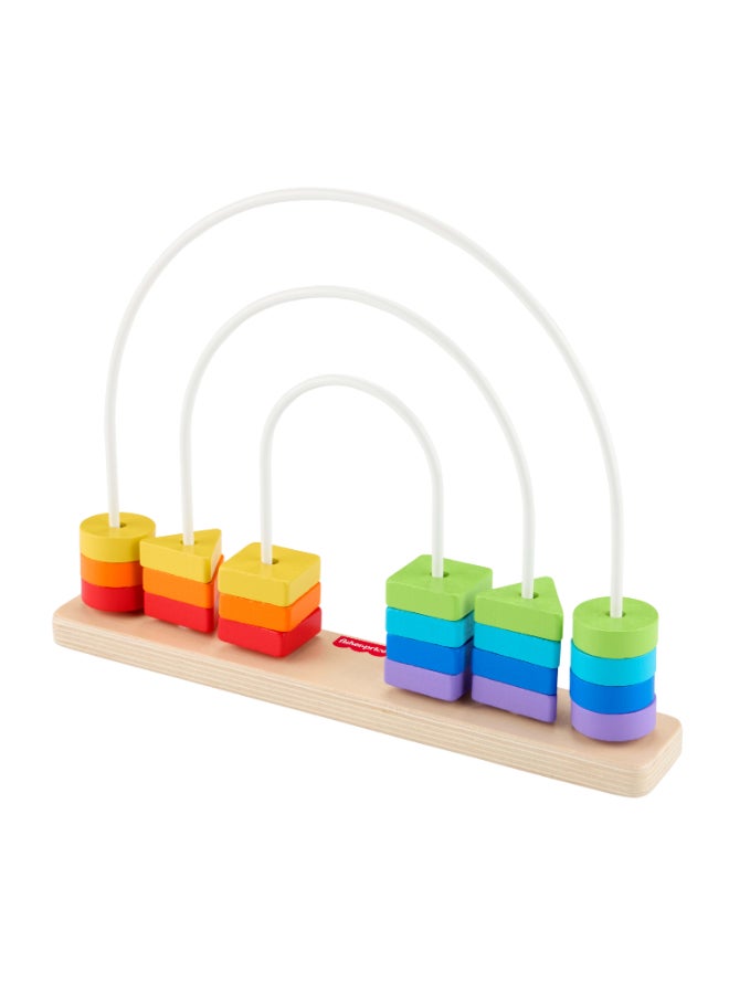 Fisher-Price Wood Baby Toy Rainbow Bead Bar Maze, Educational Activity for Fine Motor Skill Development for Toddlers Ages 1+ Years - Image 5