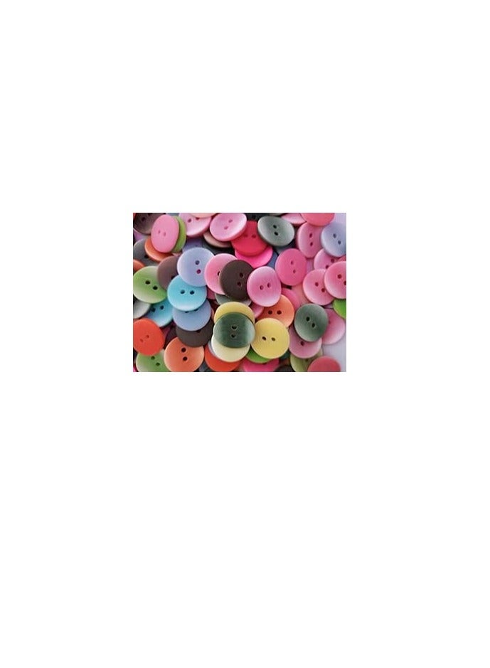 mysouq.co store 50pcs 17mm Colours Double Eye Bread Button Round Resin Sewing Buttons Diy Scrapbooking Multicolour, DIY Handmade  - Image 5
