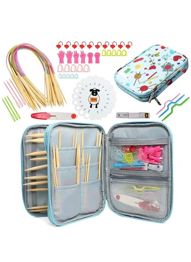 Bamboo Circular Knitting Needles Set for Beginner