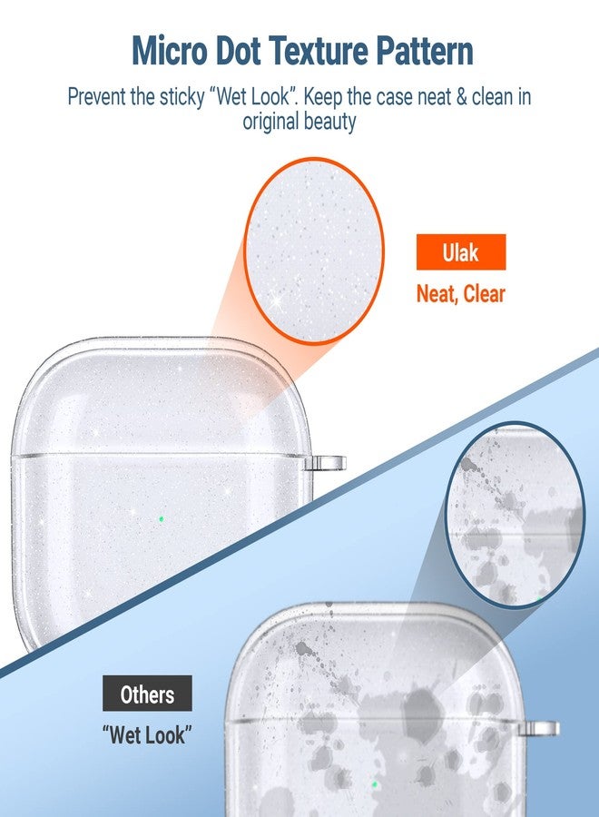 ULAK Compatible with AirPods 3 Case Clear Glitter, Shockproof Transparent Designed Soft TPU Protective Cover with Keychain for AirPods 3rd Generation 2021 [Front Led Visible], Glitter - Image 3