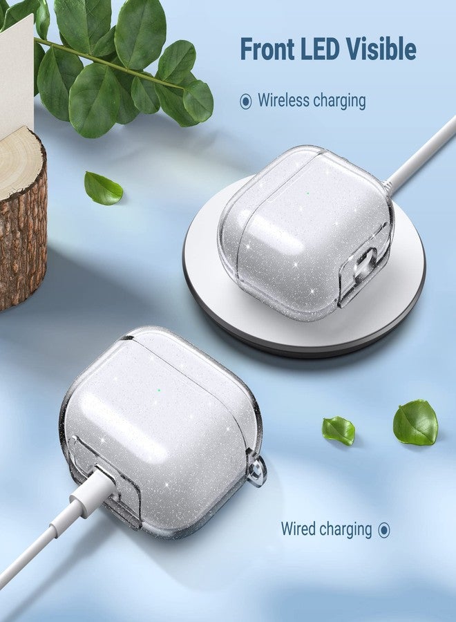 ULAK Compatible with AirPods 3 Case Clear Glitter, Shockproof Transparent Designed Soft TPU Protective Cover with Keychain for AirPods 3rd Generation 2021 [Front Led Visible], Glitter - Image 4