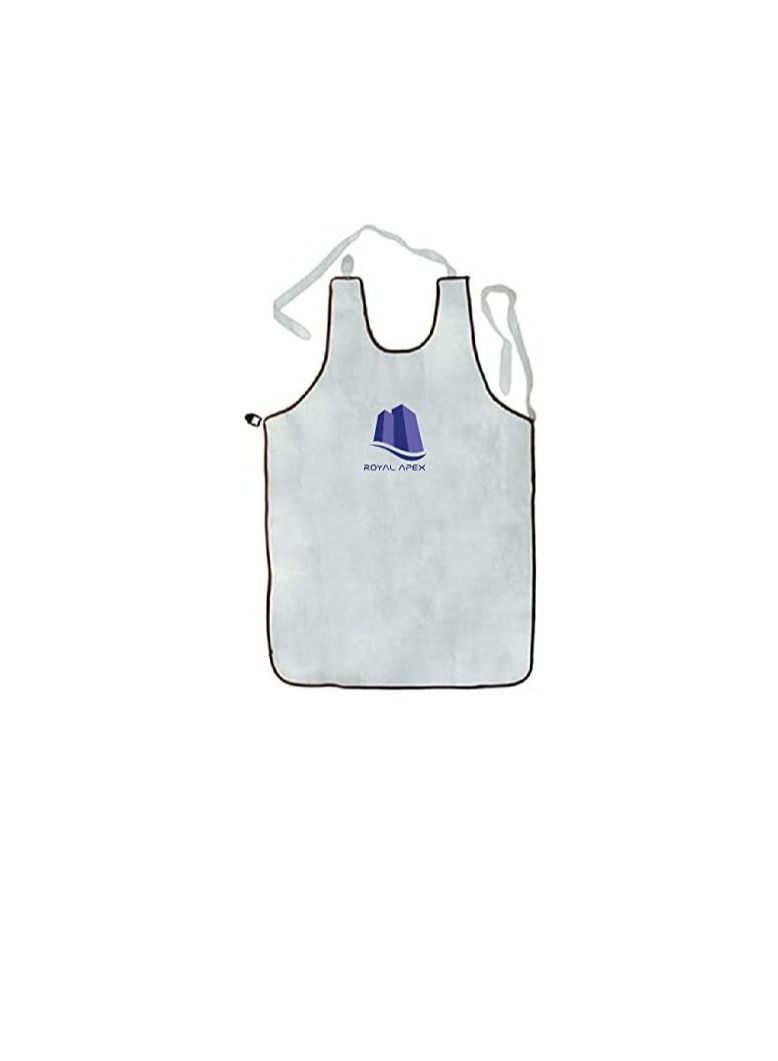 Grey Leather Welding Apron for Industrial Use High Temperature Fireproof Star Splash Protective - Image 2