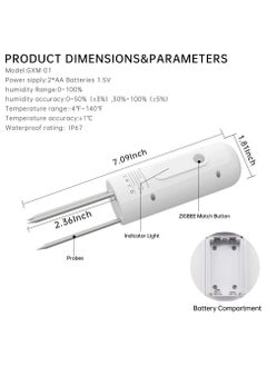 Soil Moisture Meter, Soil Humidity Tester for Plants, Soil Hygrometer Sensor, Outdoor Waterproof Function, Compatible for TUYA Smart APP, for Gardening, Lawn, Farming, Indoor & Outdoor Plants Use - pzsku/Z31D924D443FC297D2DEFZ/45/_/1721844617/96c9308c-1660-4b58-bb7e-ee96585e62af