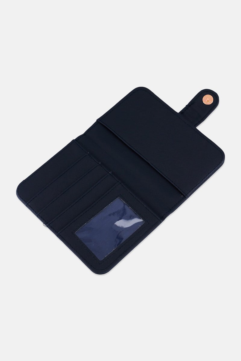 Miamica Women Brand Logo Passport Case 21 L x 16 H x 1 W cm, Navy - Image 3