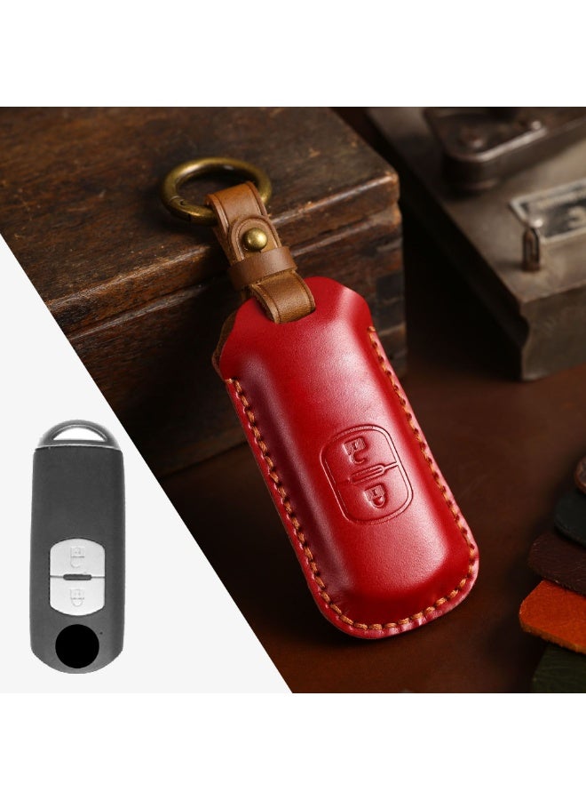 مازدا صناعة يدوية جلد حصان مجنون غطاء حماية مفتاح السيارة مناسبة لمازدا CX-5 Atenza CX-30 Axela CX-9car Key Shell Case - Image 1