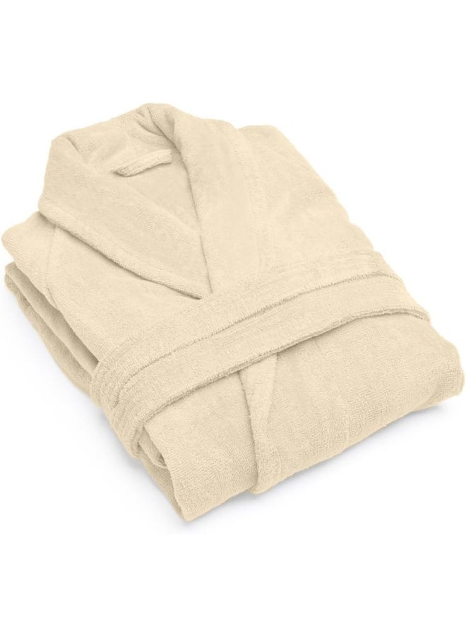 Cotton home Cotton Home Unisex Bathrobe - 100% Cotton Super Soft Highly Absorbent Lightweight Bathrobes for Women & Men - Ideal for Everyday Comfort & Relaxation Ivory  - Image 1