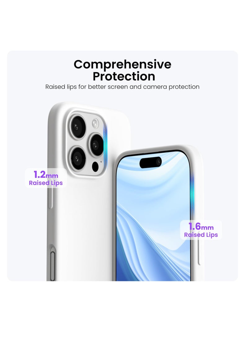 Aookay - Compatible with iPhone 16 Pro Max Case, [Silky and Soft Touch Series] Premium Soft Liquid Silicone Rubber Full-Body Protective Bumper Case for iPhone 16 Pro Max (White) - Image 1