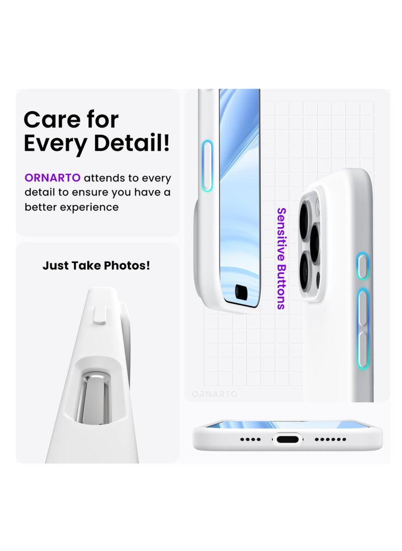 Aookay - Compatible with iPhone 16 Pro Max Case, [Silky and Soft Touch Series] Premium Soft Liquid Silicone Rubber Full-Body Protective Bumper Case for iPhone 16 Pro Max (White) - Image 1