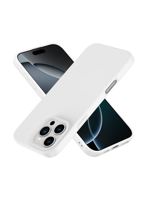 Compatible with iPhone 16 Pro Max Case, [Silky and Soft Touch Series] Premium Soft Liquid Silicone Rubber Full-Body Protective Bumper Case for iPhone 16 Pro Max (White)