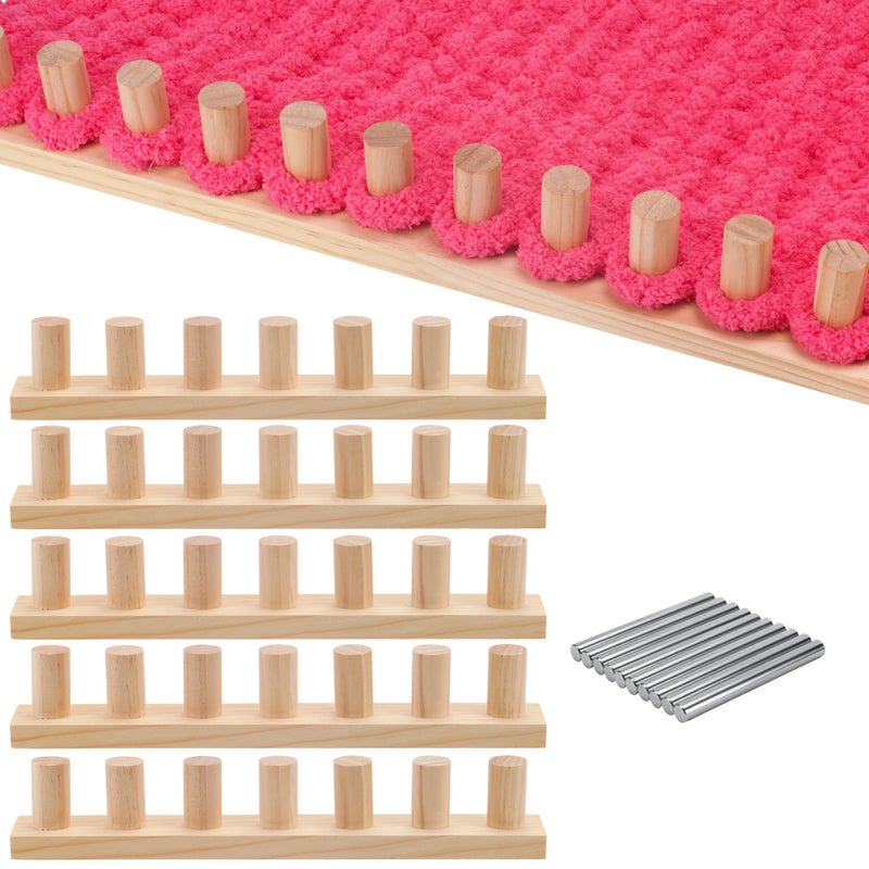 MLLNFUE 68" Chunky Blanket Loom Kit for DIY No-Needle Hand Knitting Adjustable Wooden Loom Frame Beginner Friendly Yarn Craft for Home Decor & Large Throw Blankets - Image 1