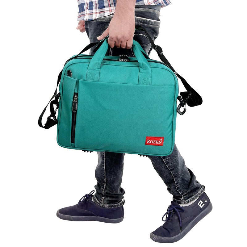 ROZEN حقيبة لابتوب بحجم 15.6 بوصة (39.6 سم) مع حزام كتف لحقيبة عمل احترافية للسفر للرجال والنساء، حقائب تنفيذية رسمية مقاومة للماء - Image 4