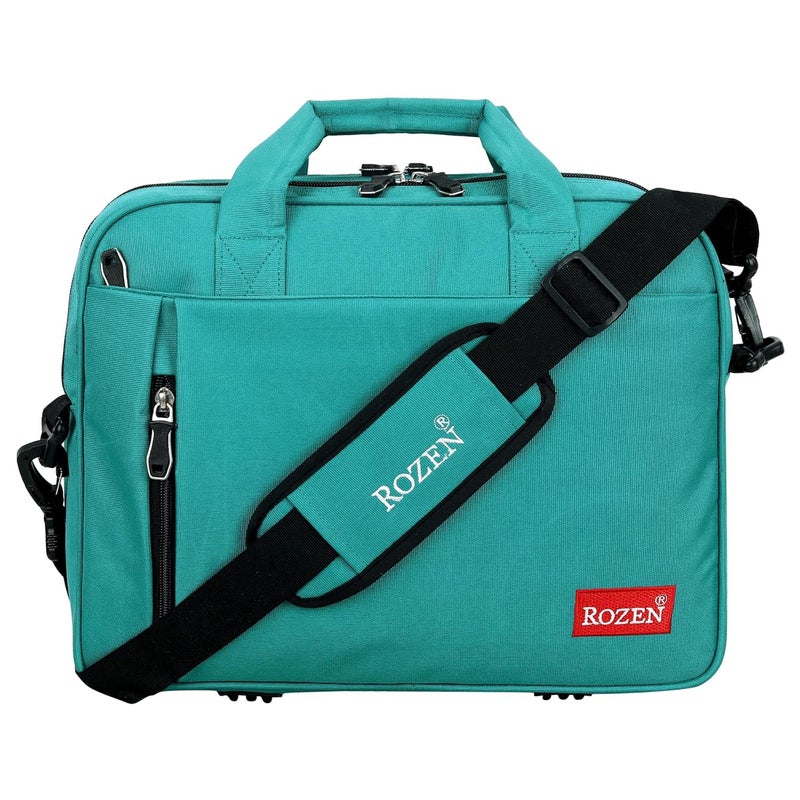 ROZEN حقيبة لابتوب بحجم 15.6 بوصة (39.6 سم) مع حزام كتف لحقيبة عمل احترافية للسفر للرجال والنساء، حقائب تنفيذية رسمية مقاومة للماء - Image 1