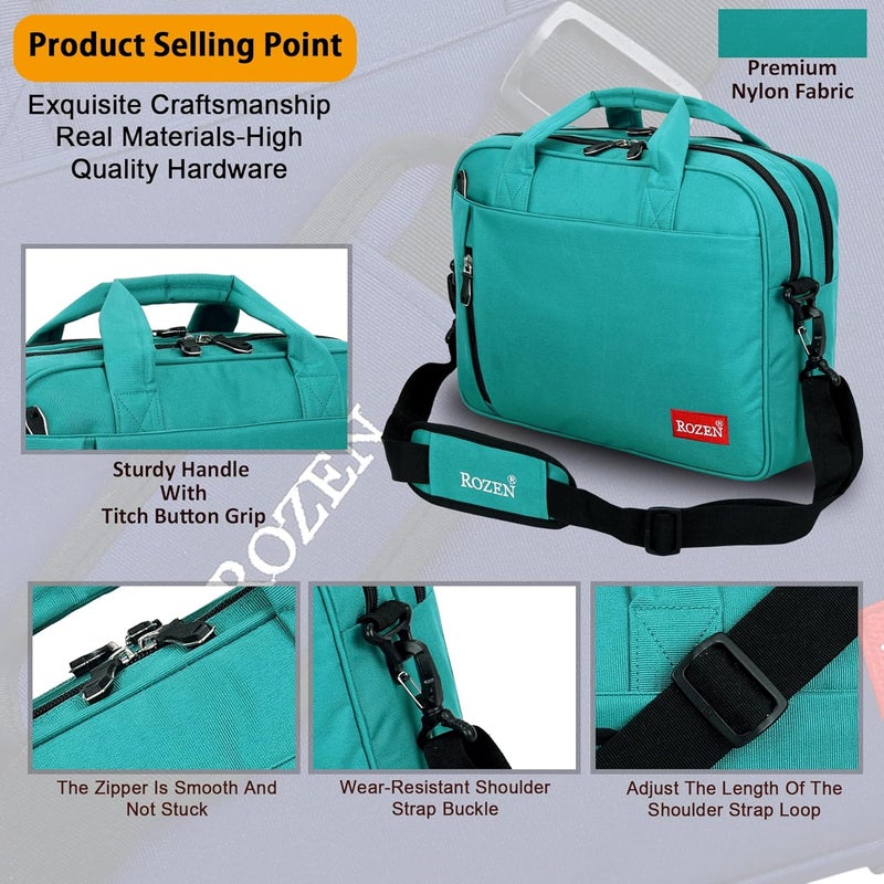 ROZEN حقيبة لابتوب بحجم 15.6 بوصة (39.6 سم) مع حزام كتف لحقيبة عمل احترافية للسفر للرجال والنساء، حقائب تنفيذية رسمية مقاومة للماء - Image 5
