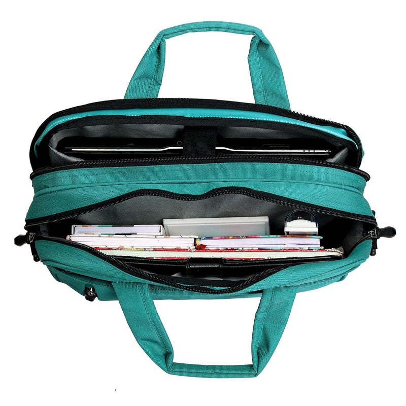 ROZEN حقيبة لابتوب بحجم 15.6 بوصة (39.6 سم) مع حزام كتف لحقيبة عمل احترافية للسفر للرجال والنساء، حقائب تنفيذية رسمية مقاومة للماء - Image 3