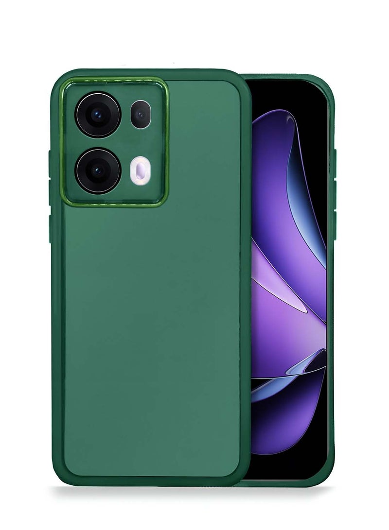 Wtech Oppo Reno13 Pro 5G 2024 Soft Transparent TPU Silicone Ultra Thin Phone Stylish Electroplated Camera Border Back Case Cover - Dark Green